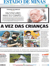 Capa do jornal Estado de Minas 15/01/2022