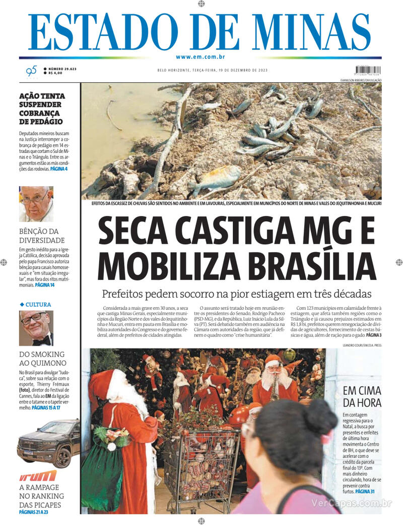 Confira a Capa do Jornal Estado de Minas do dia 01/08/2017