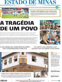 Capa do jornal Estado de Minas 23/01/2023