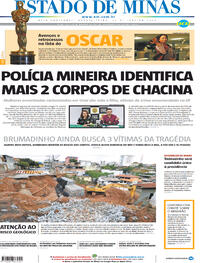 Capa do jornal Estado de Minas 25/01/2023