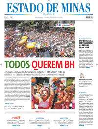 Capa do jornal Estado de Minas 13/02/2024