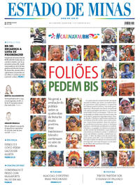 Capa do jornal Estado de Minas 14/02/2024