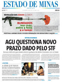Capa do jornal Estado de Minas 25/04/2024