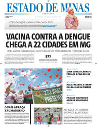 Capa do jornal Estado de Minas 26/01/2024