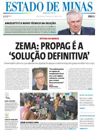 Capa do jornal Estado de Minas 13/05/2025