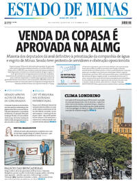 Capa do jornal Estado de Minas 18/12/2025