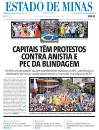 Capa do jornal Estado de Minas 22/09/2025