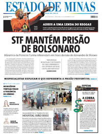 Capa do jornal Estado de Minas 25/11/2025