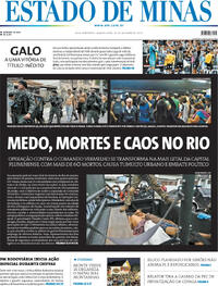 Capa do jornal Estado de Minas 29/10/2025