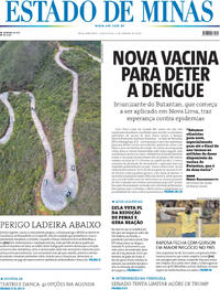Capa do jornal Estado de Minas 09/01/2026