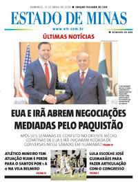 Capa do jornal Estado de Minas 12/04/2026