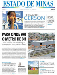 Capa do jornal Estado de Minas 14/01/2026