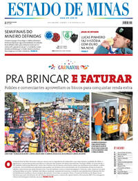 Capa do jornal Estado de Minas 15/02/2026