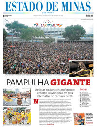 Capa do jornal Estado de Minas 16/02/2026