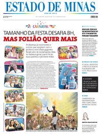 Capa do jornal Estado de Minas 18/02/2026