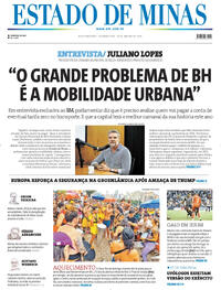 Capa do jornal Estado de Minas 19/01/2026