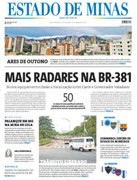Capa do jornal Estado de Minas 20/03/2026