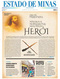 Capa do jornal Estado de Minas 21/04/2026