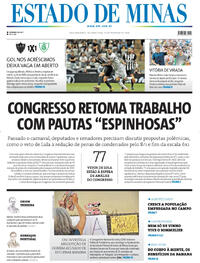 Capa do jornal Estado de Minas 23/02/2026
