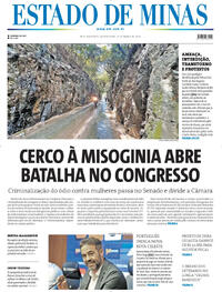 Capa do jornal Estado de Minas 26/03/2026
