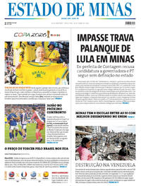 Capa do jornal Estado de Minas 26/06/2026