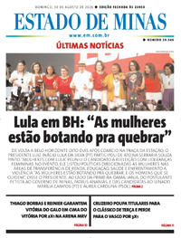 Capa Estado de Minas 30/08/2026