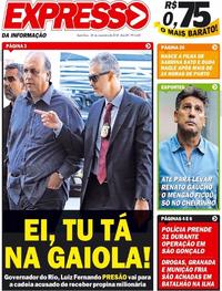 Capa do jornal Expresso da Informação 01/12/2018