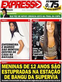 Capa do jornal Expresso da Informação 12/07/2018