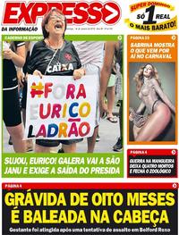 Capa do jornal Expresso da Informação 14/01/2018