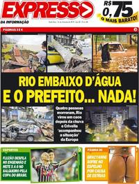 Capa do jornal Expresso da Informação 16/02/2018