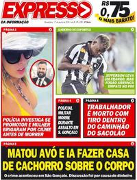 Capa do jornal Expresso da Informação 17/01/2018
