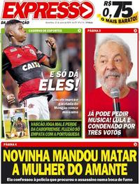 Capa do jornal Expresso da Informação 25/01/2018