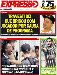 Capa do jornal Expresso da Informação 31/01/2018