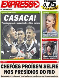 Capa do jornal Expresso da Informação 08/06/2019