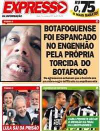 Capa do jornal Expresso da Informação 09/11/2019