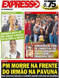 Capa do jornal Expresso da Informação 11/06/2019