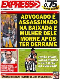 Capa do jornal Expresso da Informação 12/11/2019