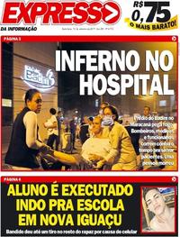 Capa do jornal Expresso da Informação 13/09/2019
