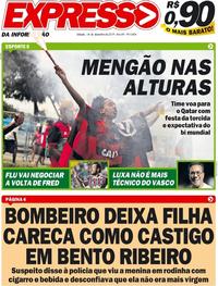 Capa do jornal Expresso da Informação 14/12/2019