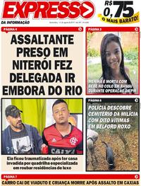 Capa do jornal Expresso da Informação 15/08/2019