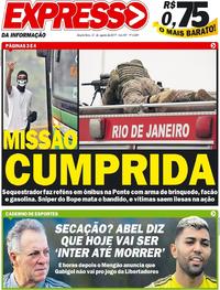 Capa do jornal Expresso da Informação 21/08/2019