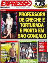 Capa do jornal Expresso da Informação 25/09/2019