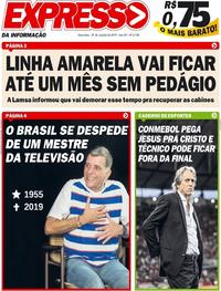 Capa do jornal Expresso da Informação 29/10/2019