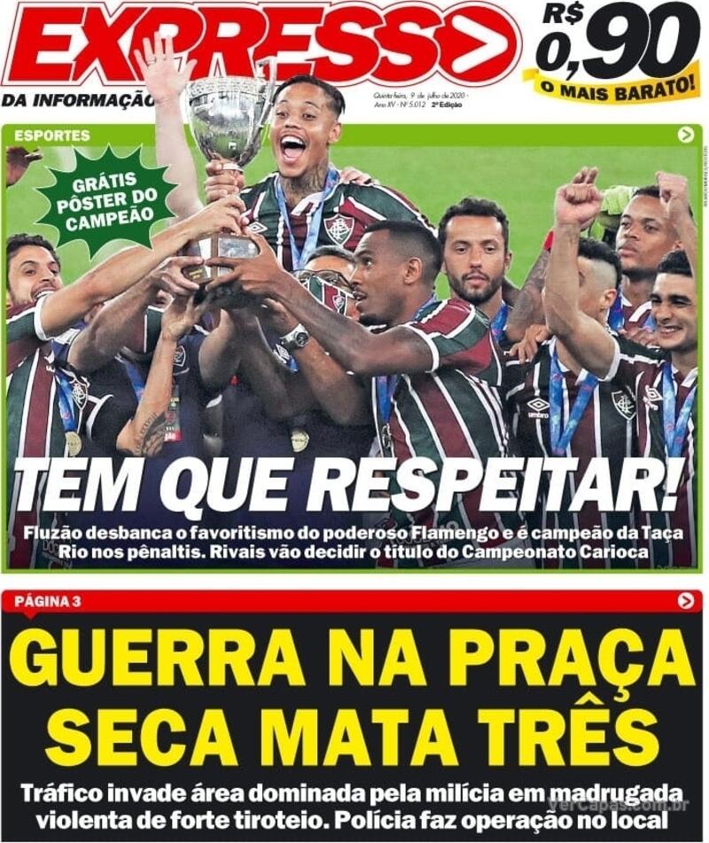 Capa do jornal Expresso da Informação 09/07/2020