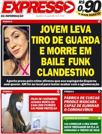 Capa do jornal Expresso da Informação 03/08/2020