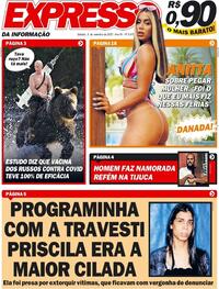 Capa do jornal Expresso da Informação 05/09/2020