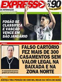 Capa do jornal Expresso da Informação 06/02/2020