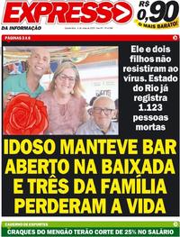 Capa do jornal Expresso da Informação 06/05/2020