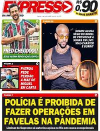 Capa do jornal Expresso da Informação 06/06/2020