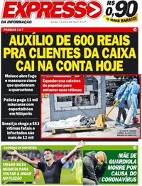 Capa do jornal Expresso da Informação 07/04/2020